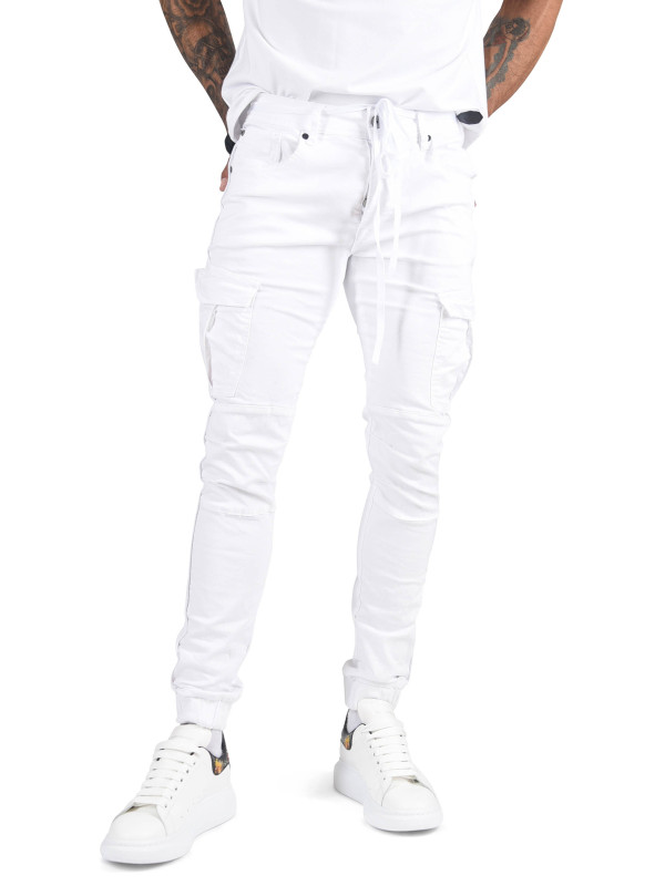 white cargo jeans