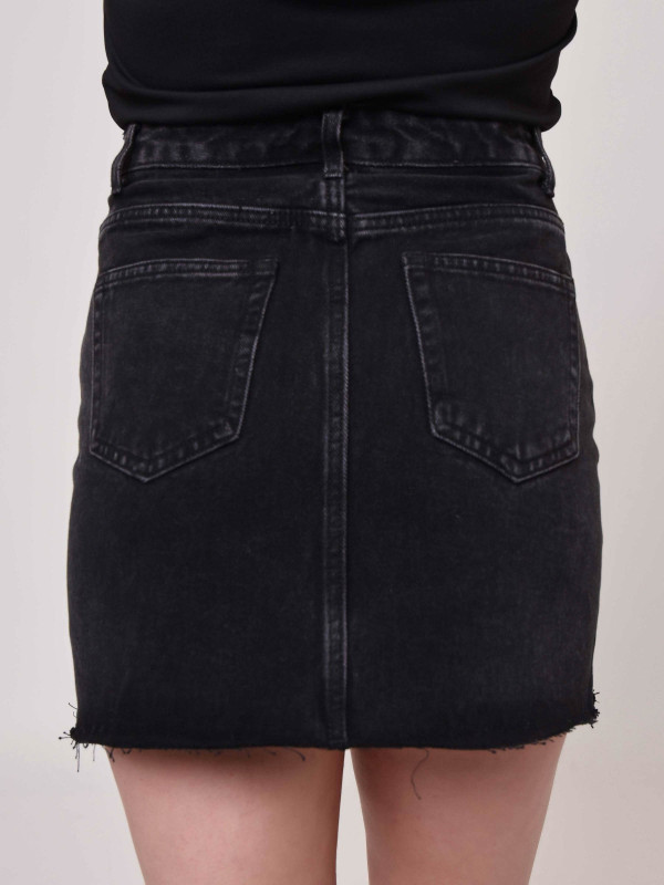 denim mini skirt black