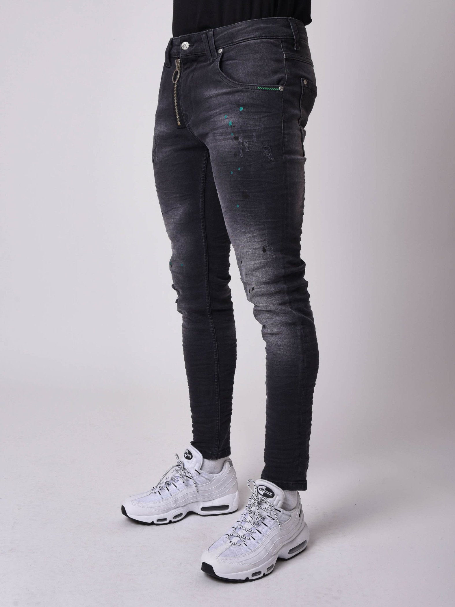 washed black skinny jeans mens