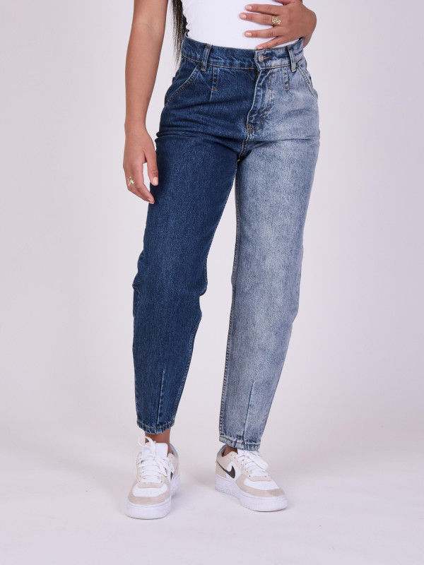 Two-tone mom jeans - Blue