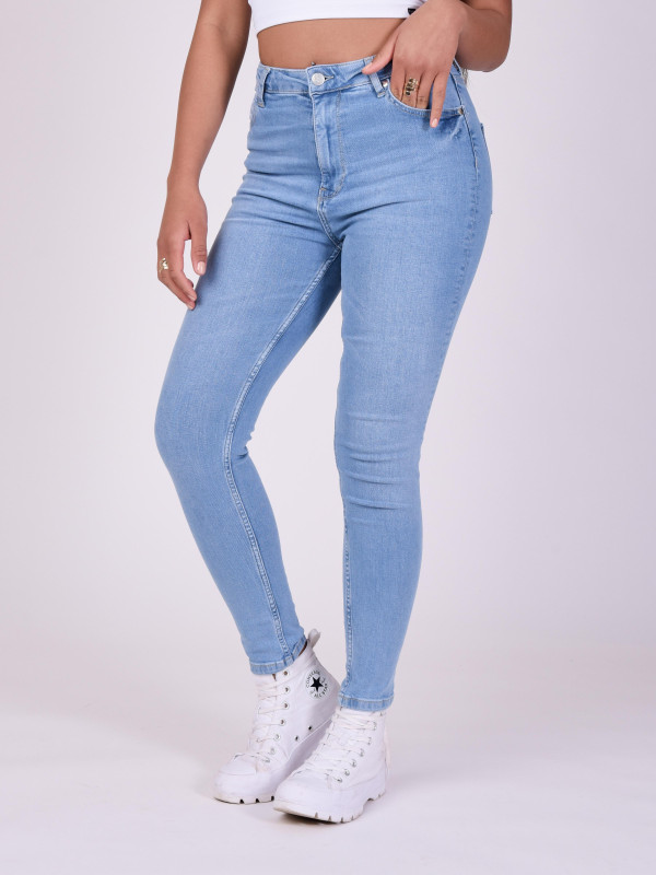 Jeans pitillo básicos - Azul