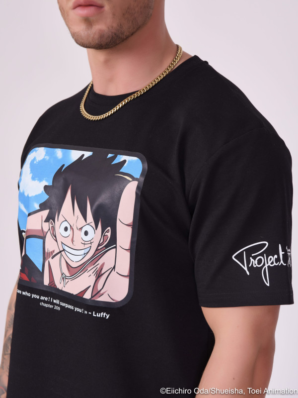 T-shirt en coton Luffy assis de One Piece, sous licence officielle