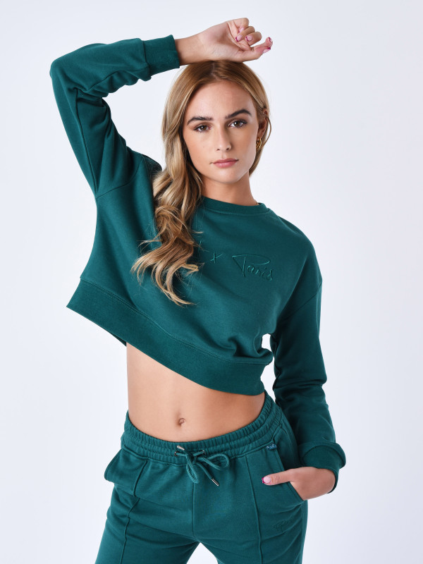 Loose-fitting basic sweatshirt - Turquoise