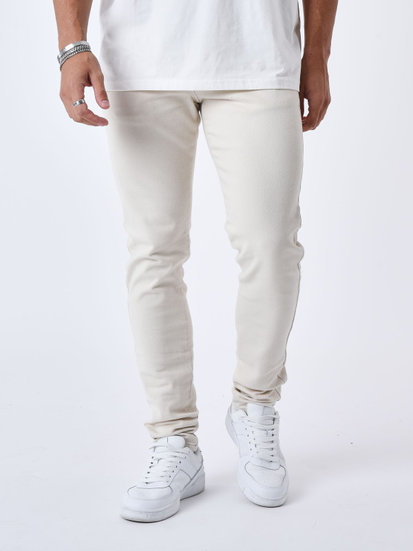 Slim jeans with contrast stitching - Ivory