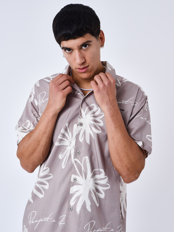 all over Camisa esbozo floral - Topo