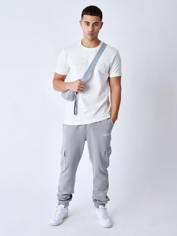 Bas de jogging Essentials style cargo - Gris clair