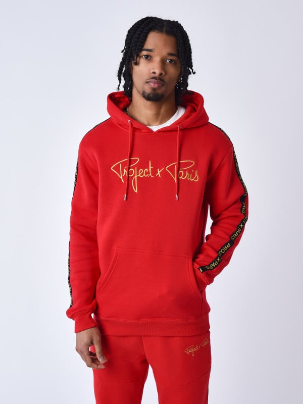 Embroidered logo hoodie - Red