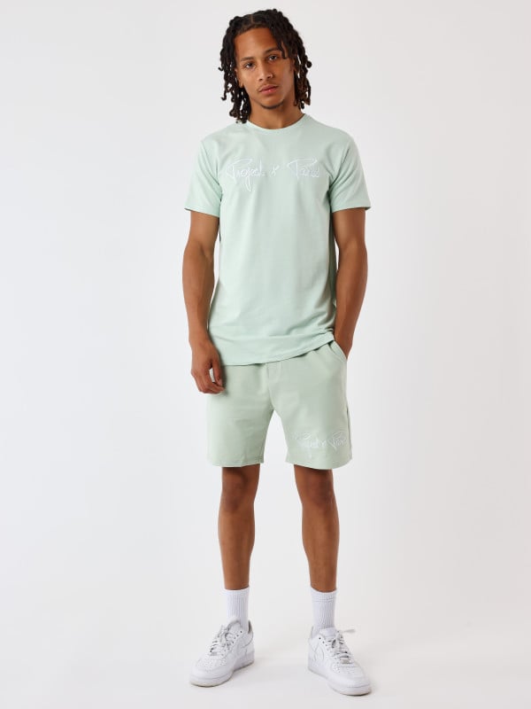 Essentials Project X Paris basic embroidery tee-shirt - Water green